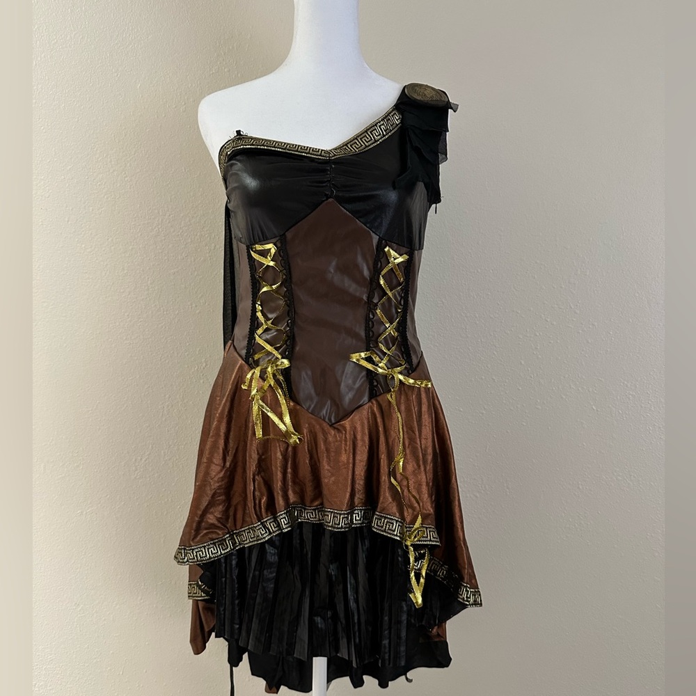Hades Warrior Dress Women’s Size Small Costume Spirit Halloween Zip Side Sexy